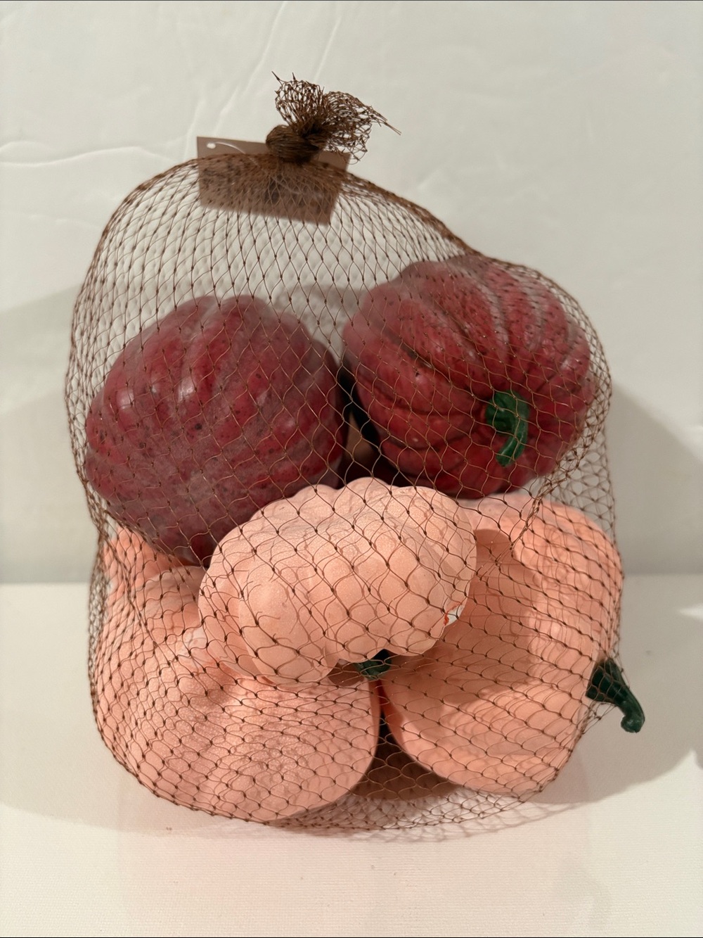 NEW Decorative Faux Pumpkins Set - Blush Pink & Burgundy - Fall - Decor